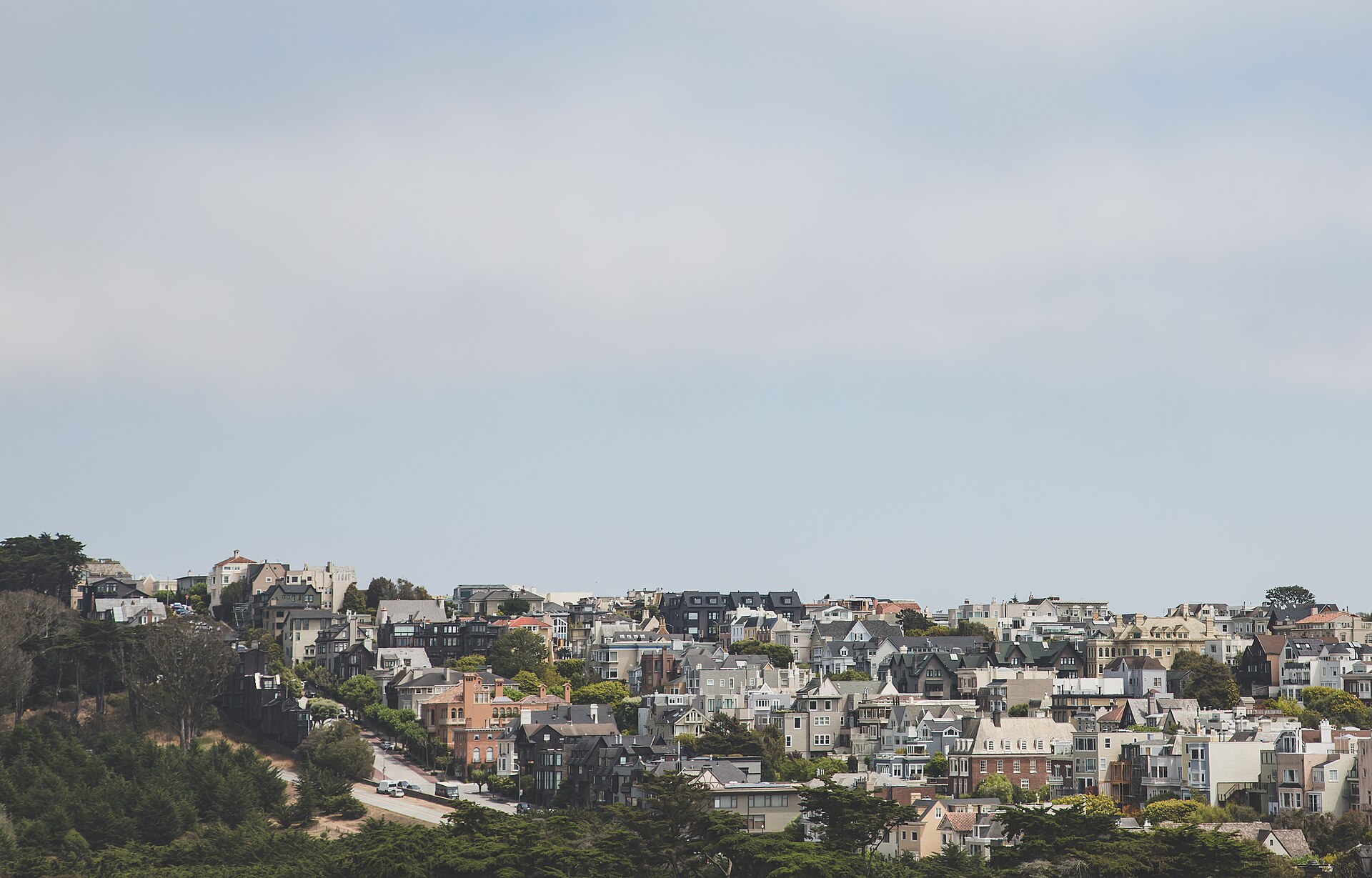 Presidio Heights homes seen from Arguello Boulevard, San Francisco